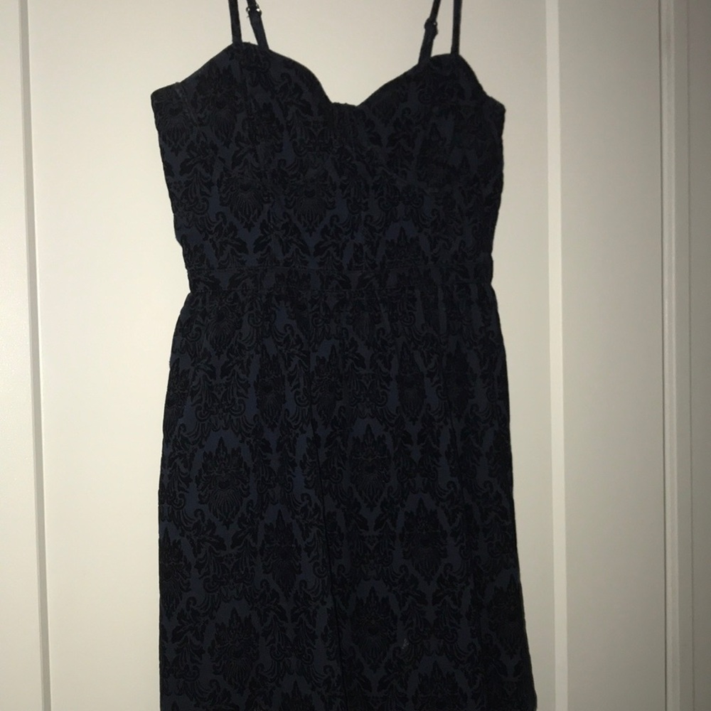 Denim/velvet dress